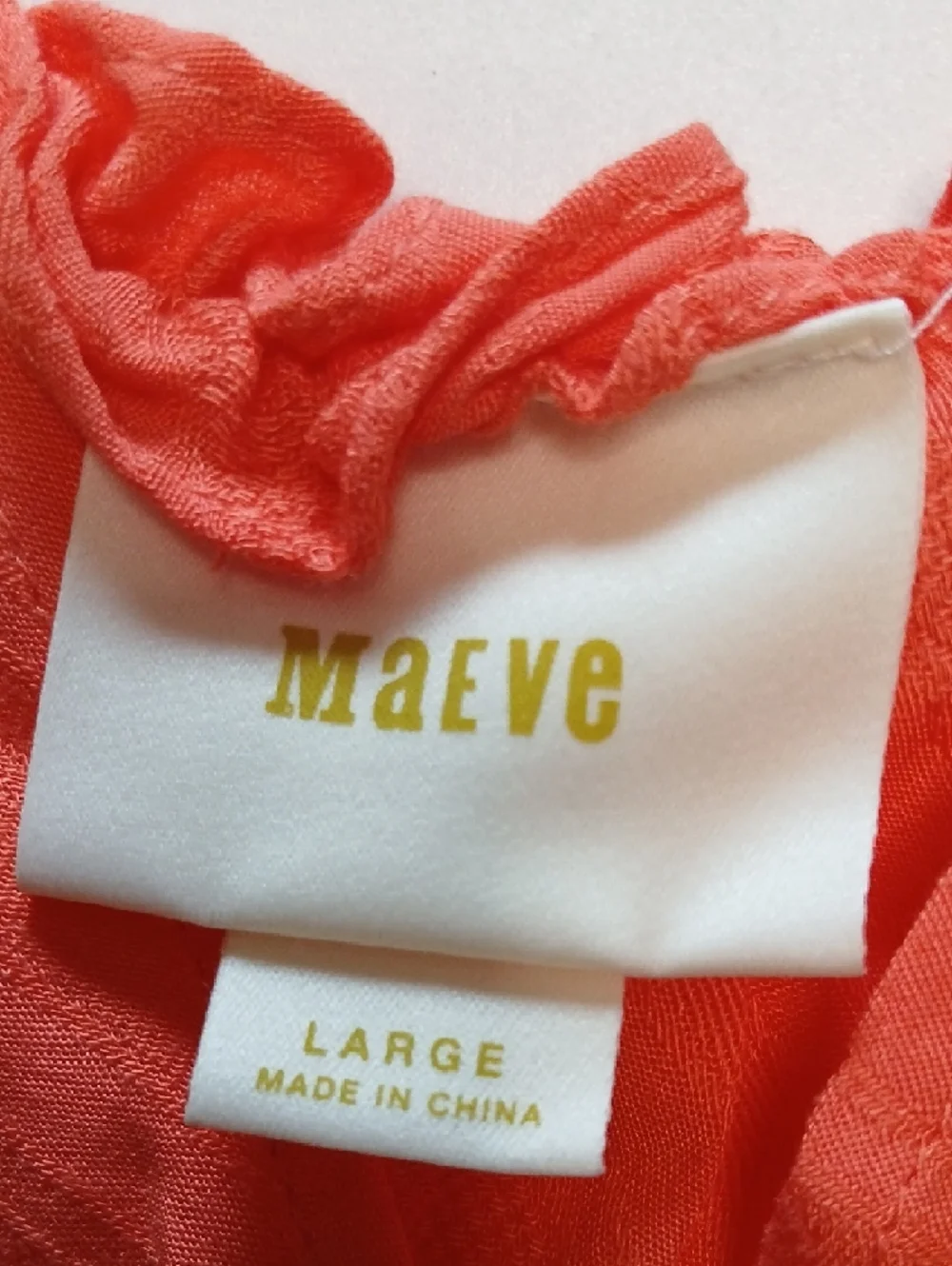 Maeve Coral V-Neck Smocked Peplum Tank - Picture 3 of 5